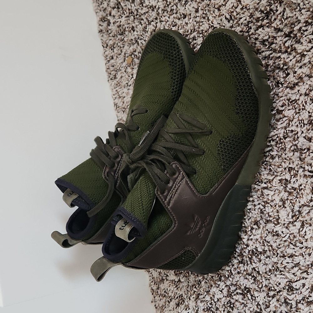 Adidas Men's Size 7.5 Green Tubular Hightop Knit Athletic Shoes